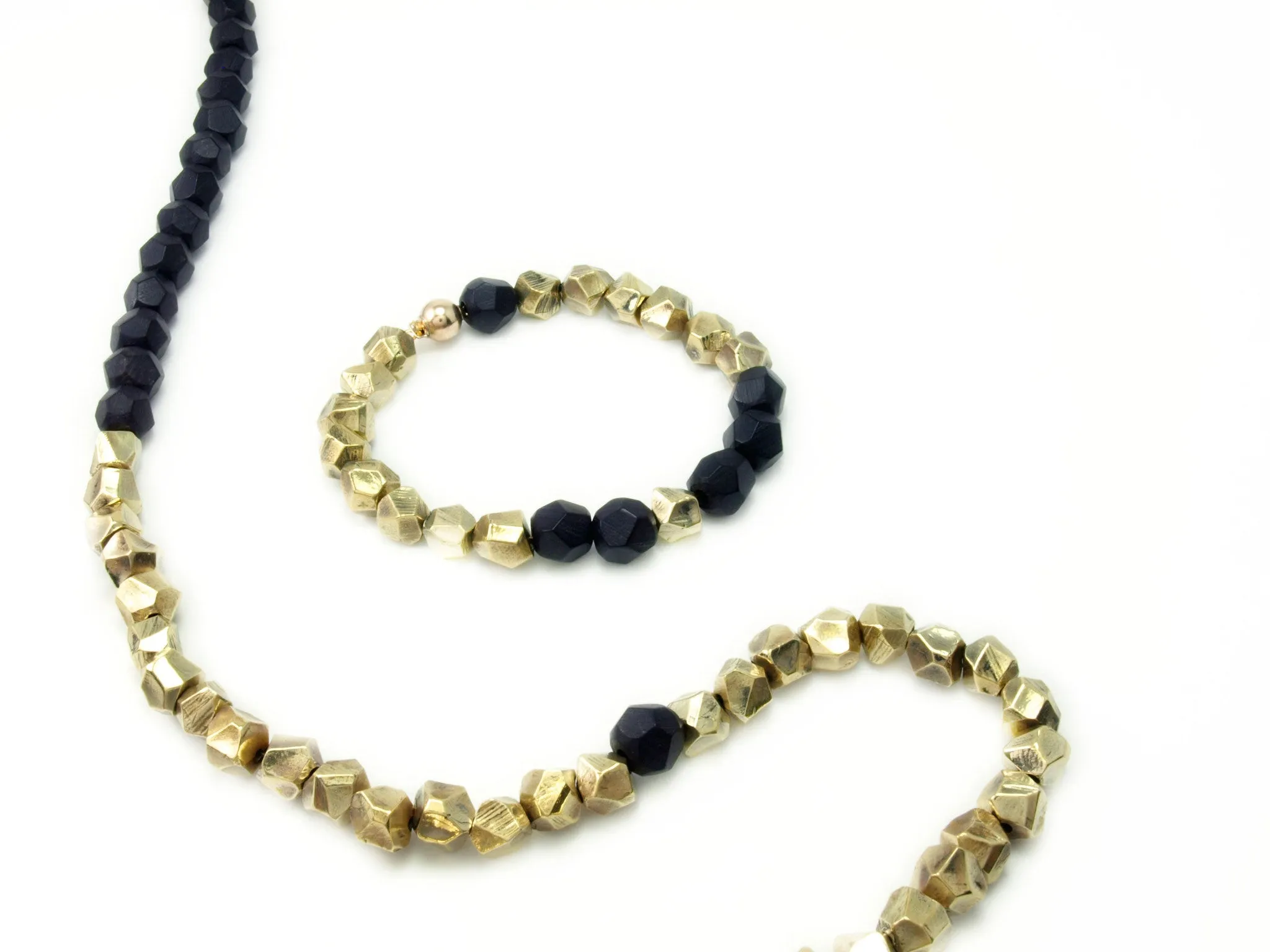 Lattice: Brass Chain Bracelet Ebony