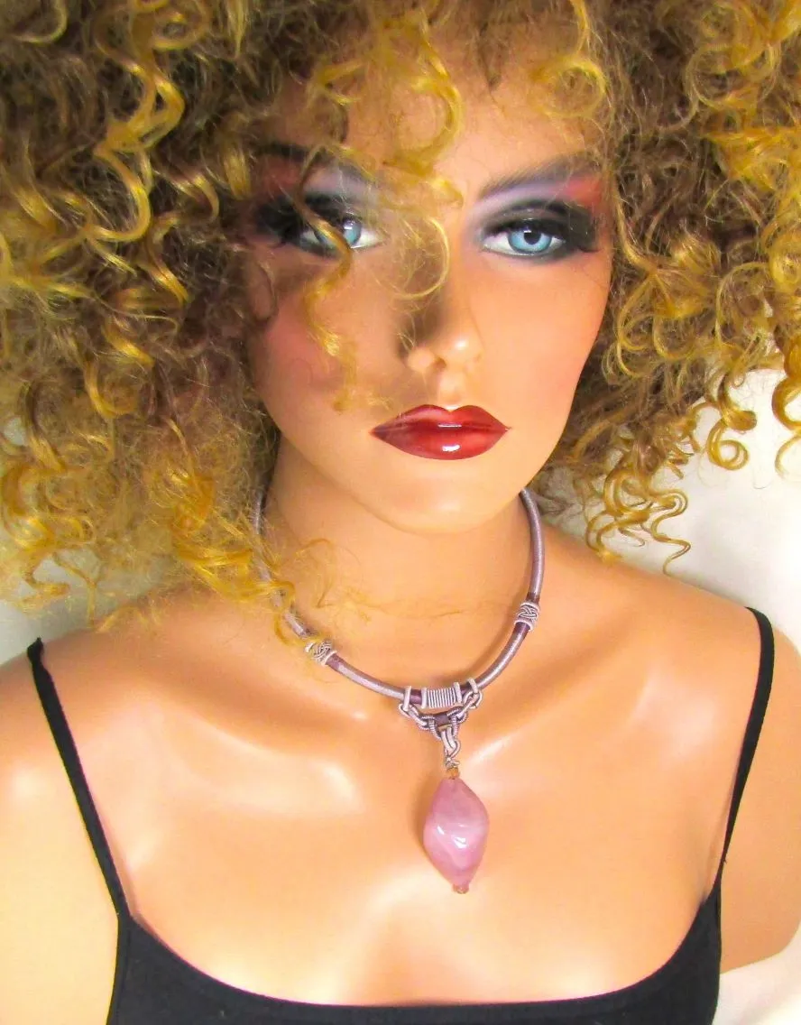 Lavender Handmade Artisan Pendant Necklace