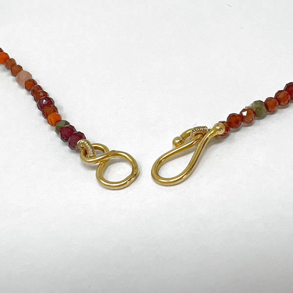 Lena Skadegard Garnet, Pink Tourmaline, Pyrite, Amazonite Necklace