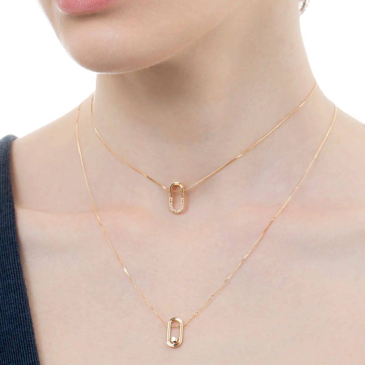 Look 042 "Beluga" Oblong Diamond Necklace