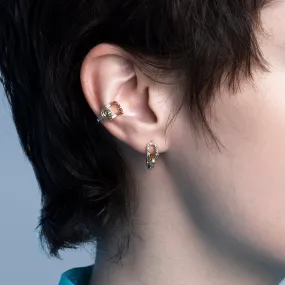 Look 043 "Beluga" Oblong Green Garnet Ear Cuff