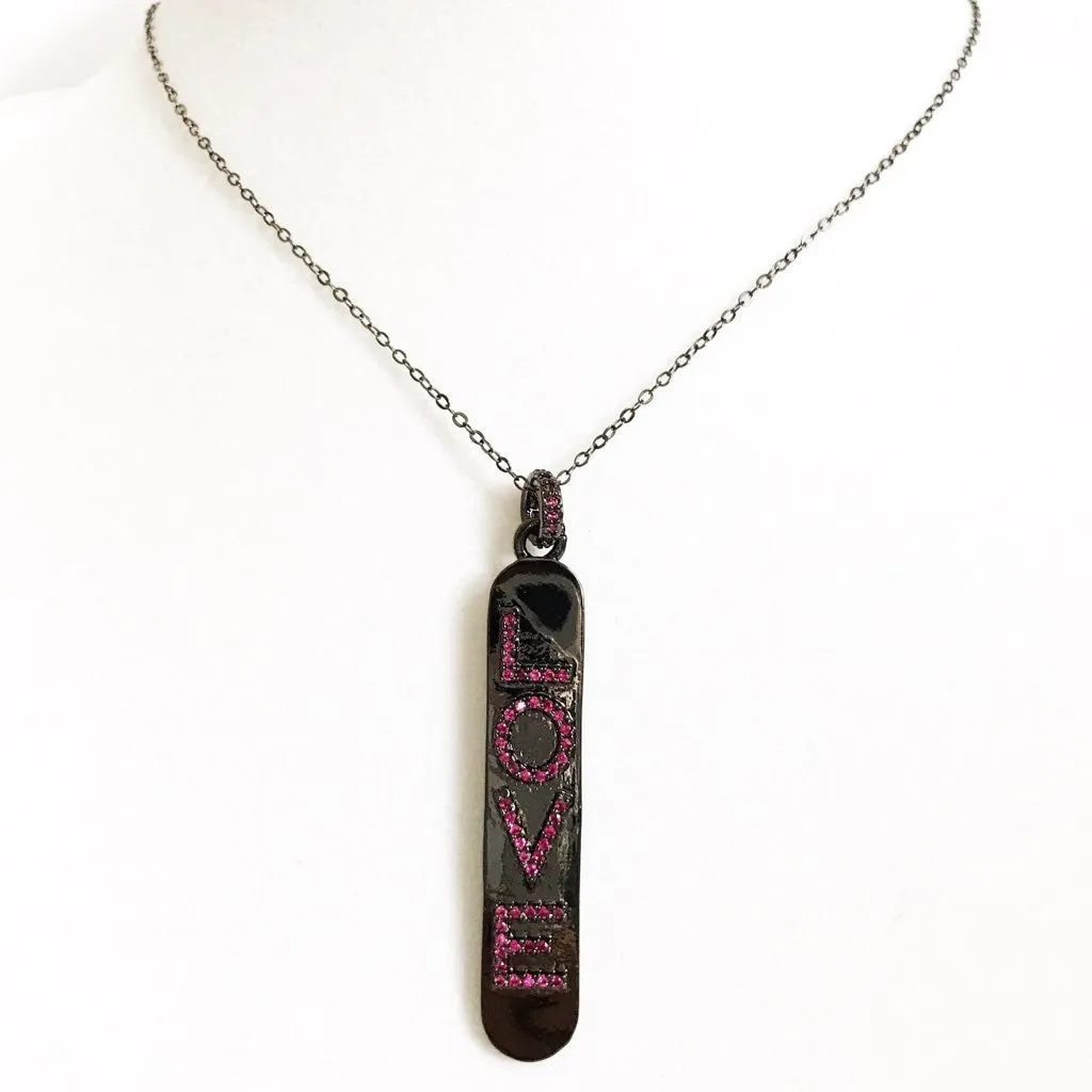 Love Spell Ruby CZ Micro Pavè Necklace