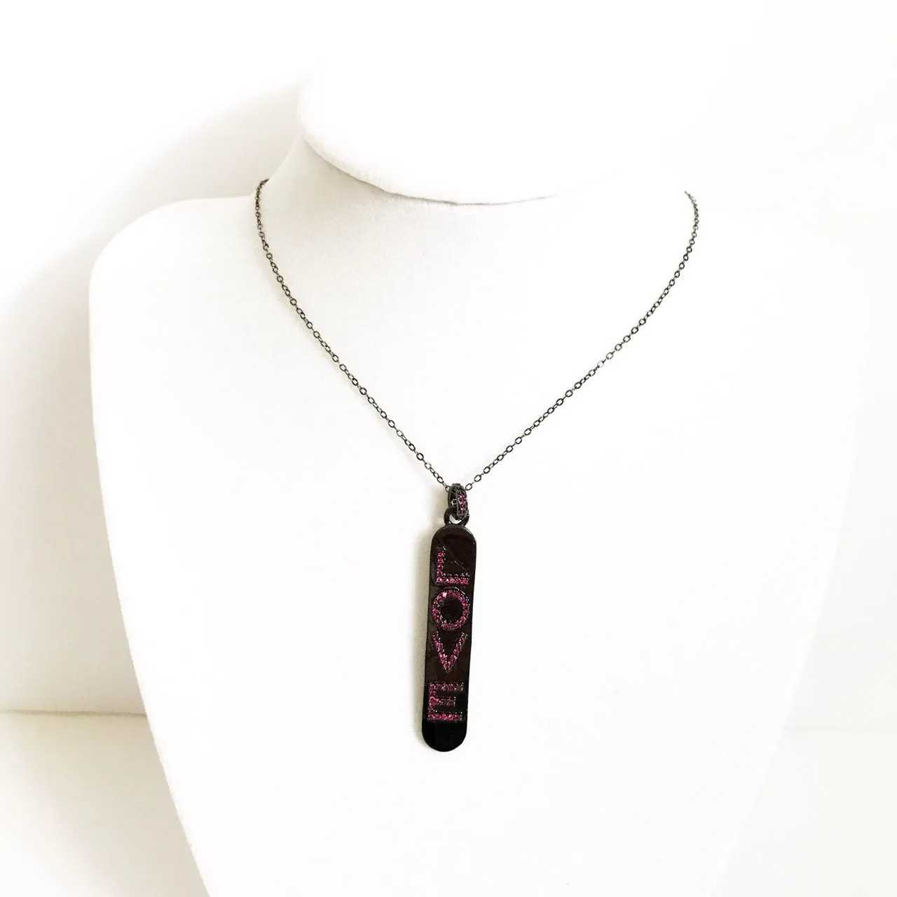 Love Spell Ruby CZ Micro Pavè Necklace