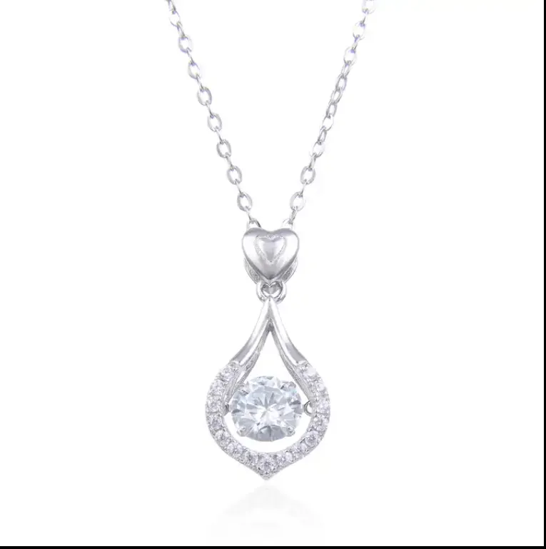 Luxury 1ct Moissanite 925 Sterling Silver Pendant Twinkle Setting Design  Necklace For Women
