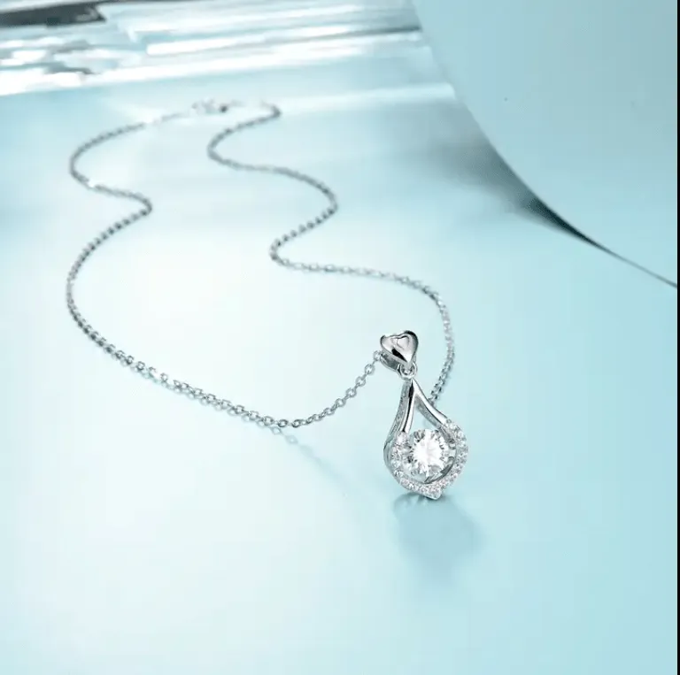 Luxury 1ct Moissanite 925 Sterling Silver Pendant Twinkle Setting Design  Necklace For Women
