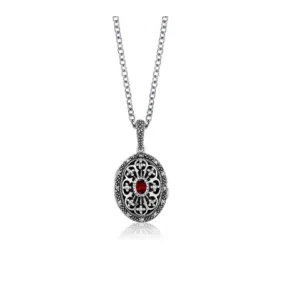 Marcasite Vintage Locket Necklace