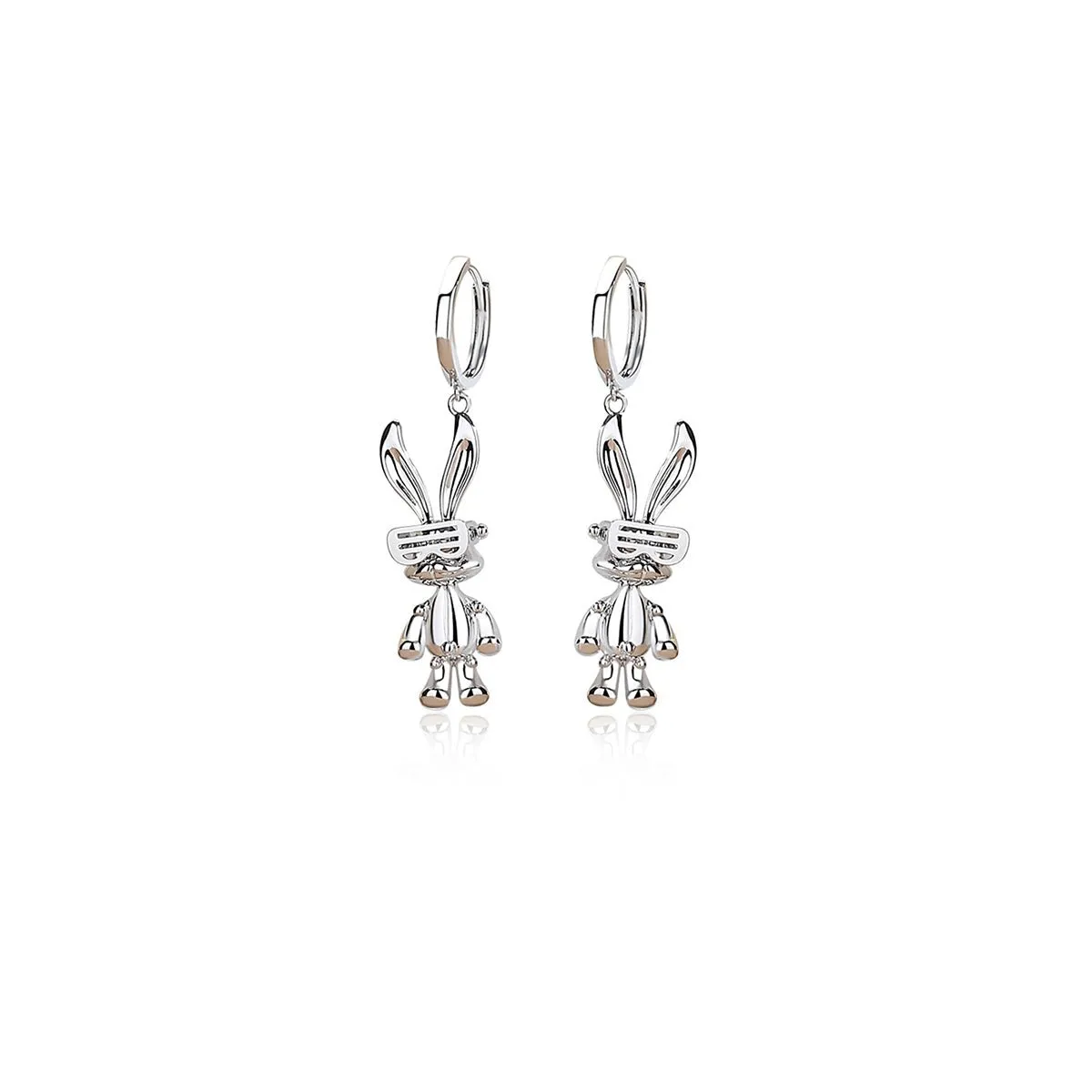 Mechanical Rabbit Silver Earrings