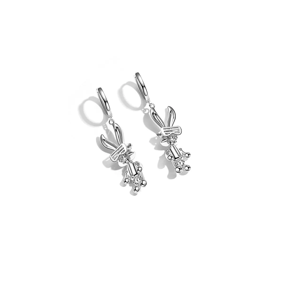 Mechanical Rabbit Silver Earrings
