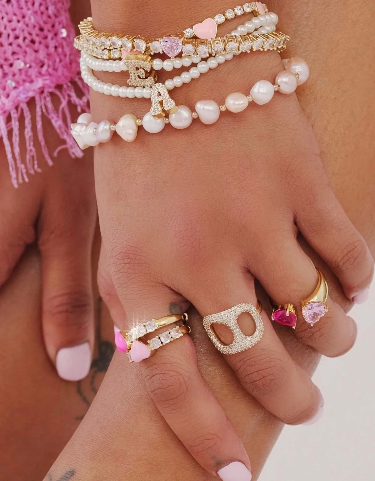 MICROPAVE INITIAL PEARL BRACELET