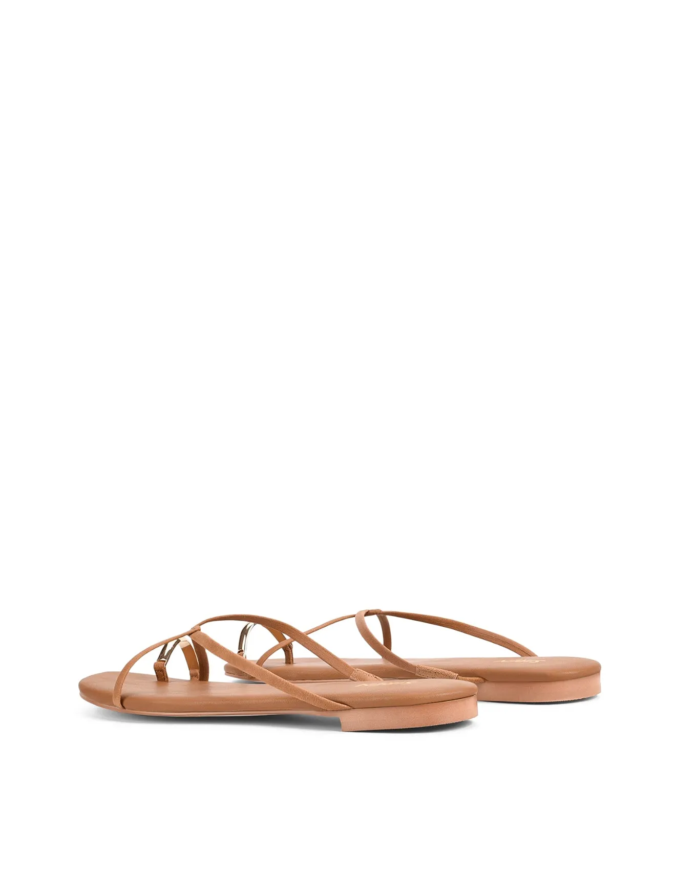 Mikki Flat Strappy Sandals - Tan Leather