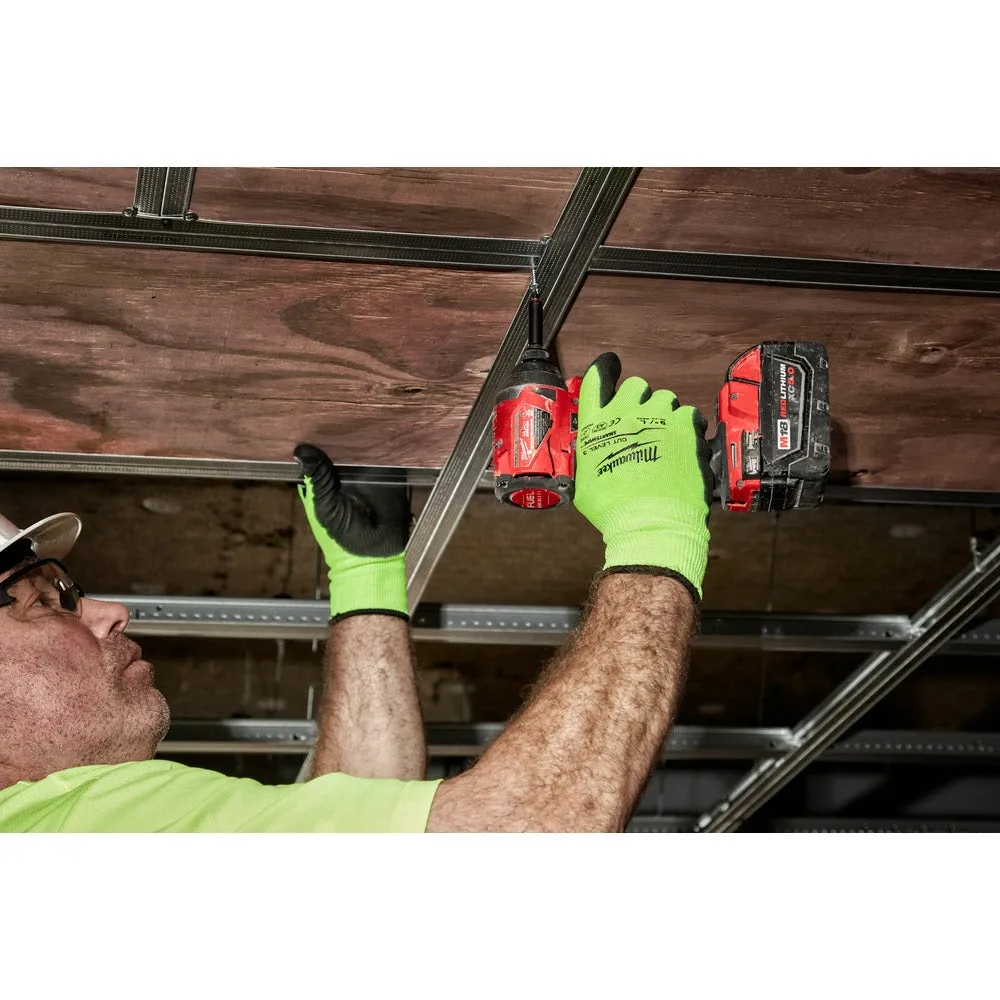 Milwaukee 48-73-8932 High Visibility Cut Level 3 Polyurethane Dipped Safety Gloves - Large
