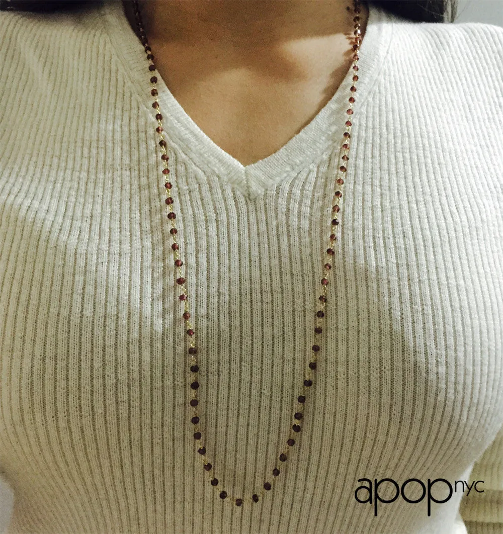 Mini Black Onyx Station Layering Necklace
