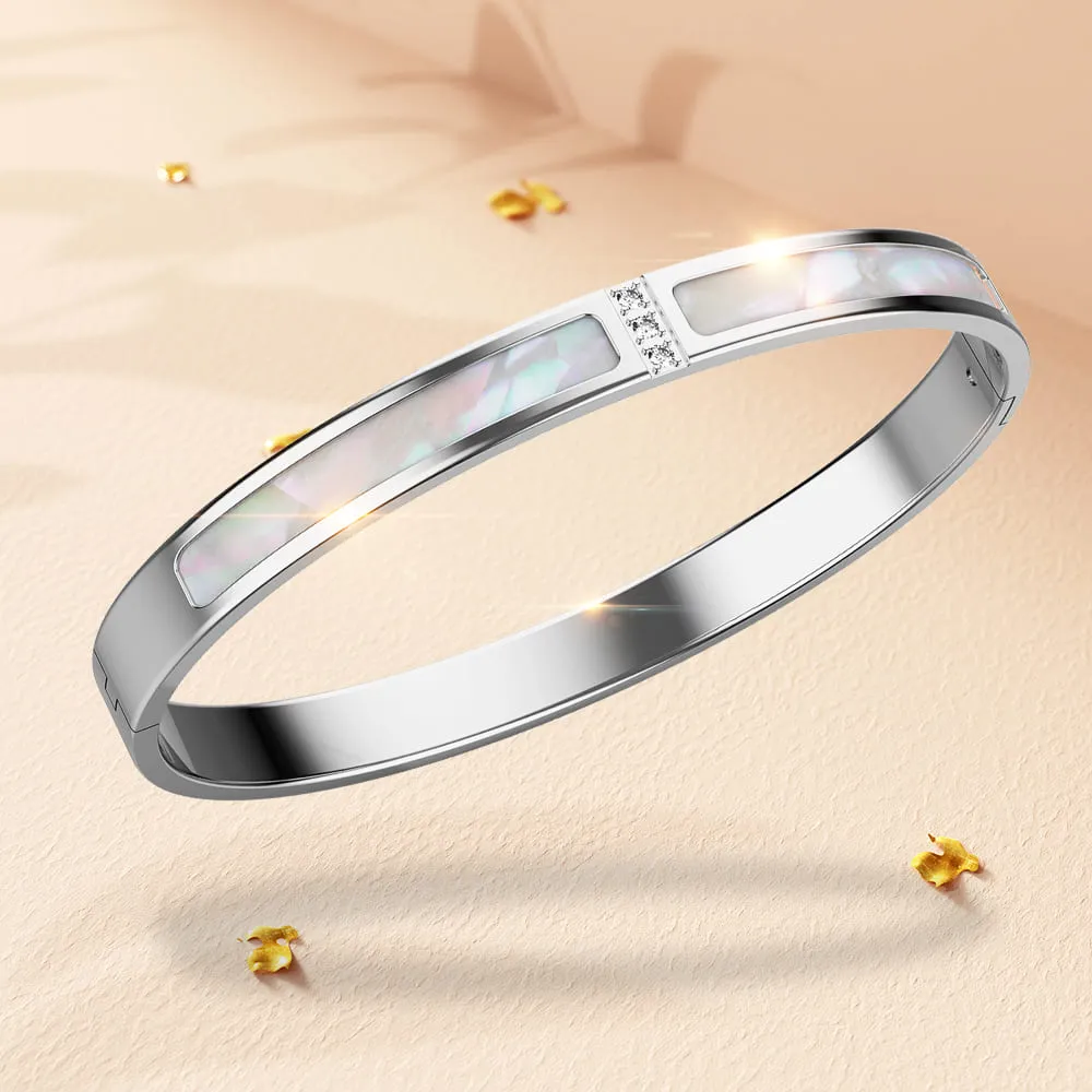 Modest Hinged Bangle in High Polish Stainless Steel