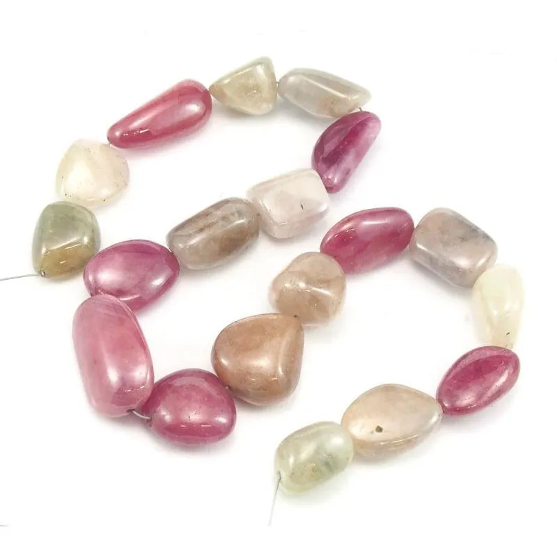 Multi-Colored Sapphire Smooth Nugget Strand