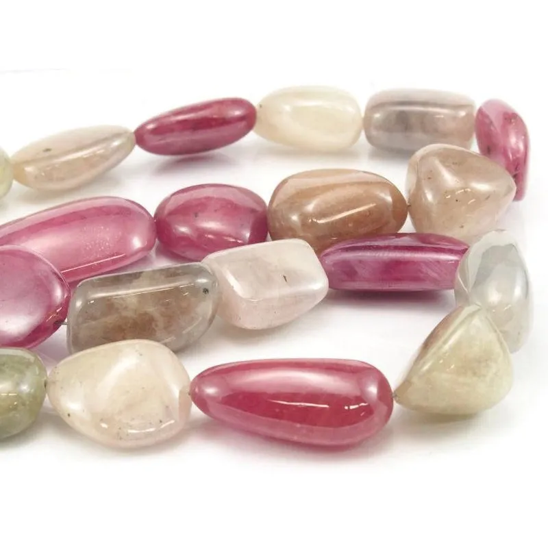 Multi-Colored Sapphire Smooth Nugget Strand