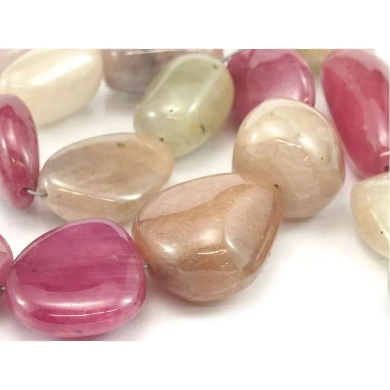 Multi-Colored Sapphire Smooth Nugget Strand