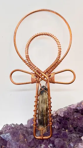 Namibian Smoky Citrine Handheld Ankh