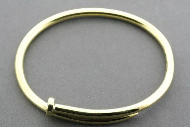 narrow nail bangle - brass