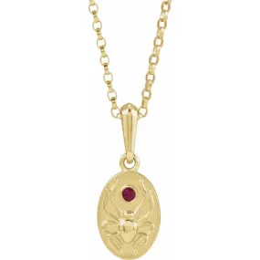 Natural Ruby Spider Necklace