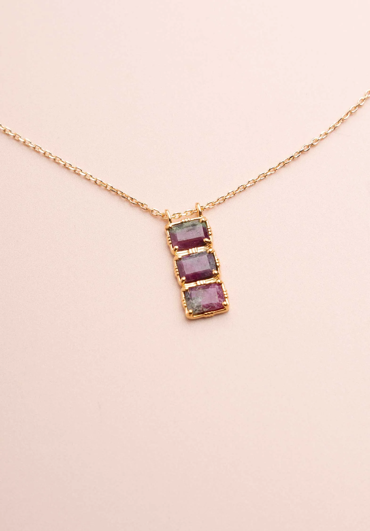 Necklace Rc731 Ruby-Zoisite