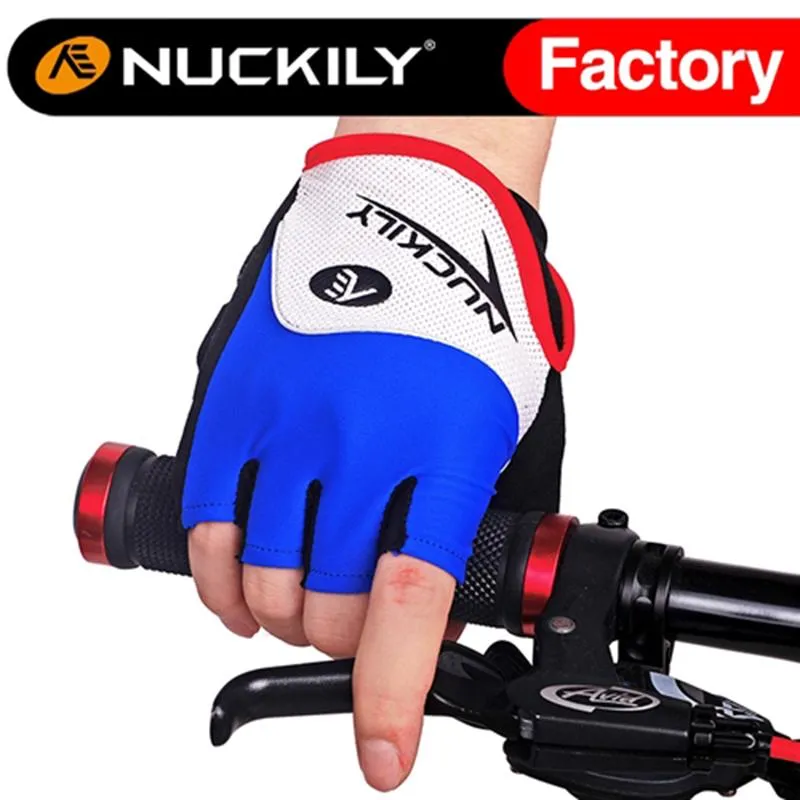 Nuckily Mycycology Half Finger Cycling Biking Motorbike Gloves - Blue