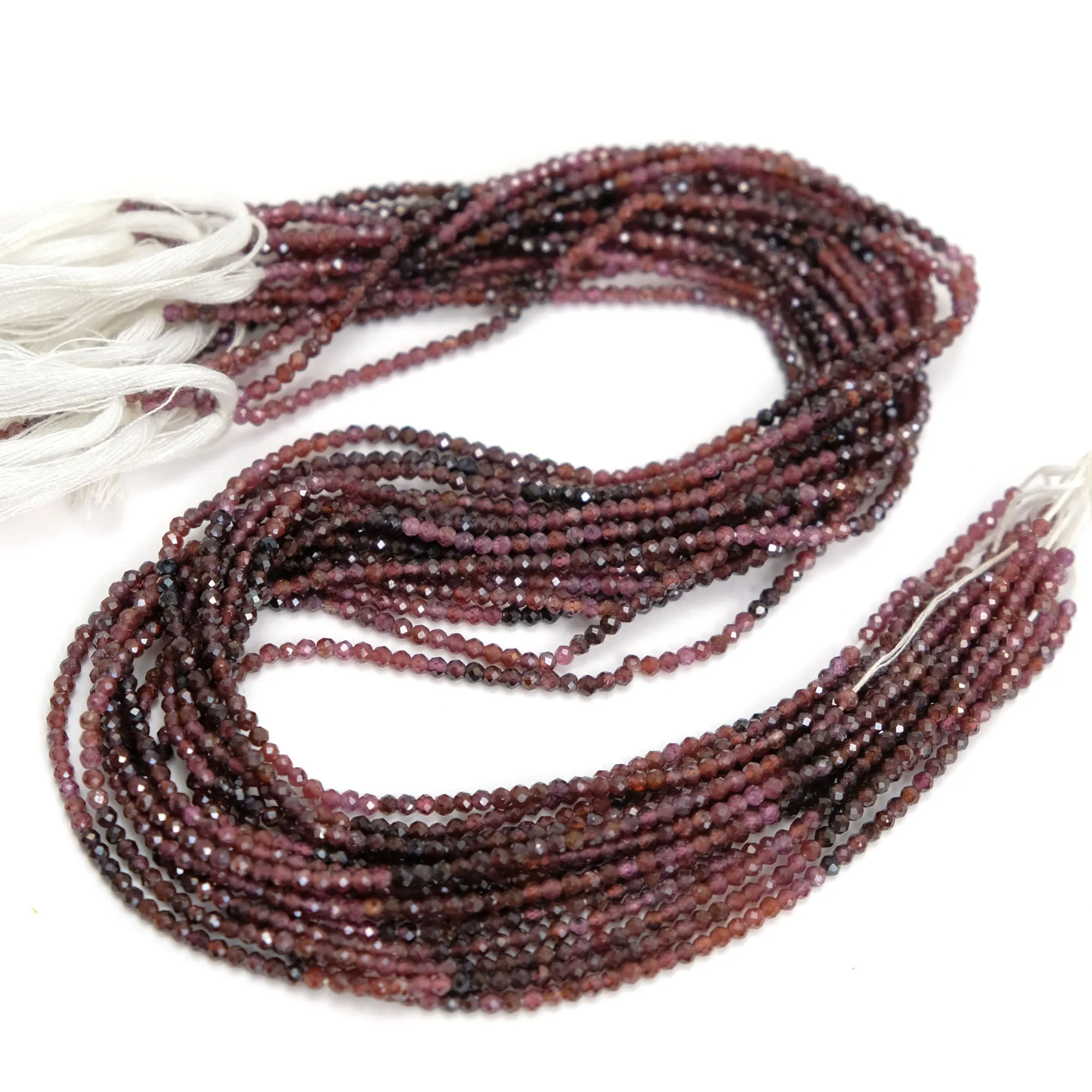 Ombre Garnet 2mm Faceted Rounds