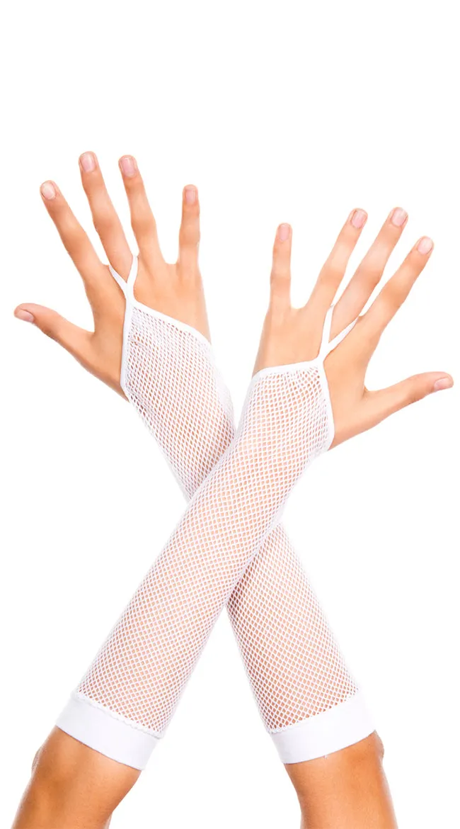 One Finger Fishnet Gloves