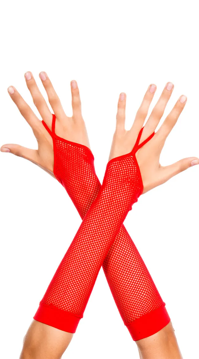 One Finger Fishnet Gloves