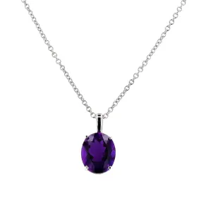 Oval-Cut Amethyst Pendant Necklace