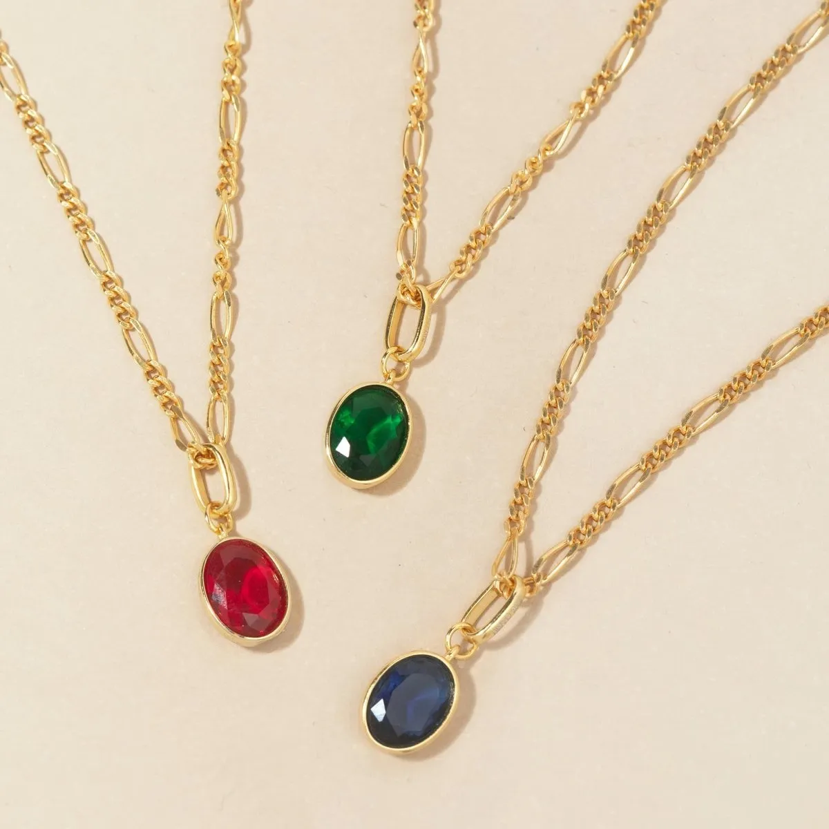 Oval Gemstone Charm Garnet