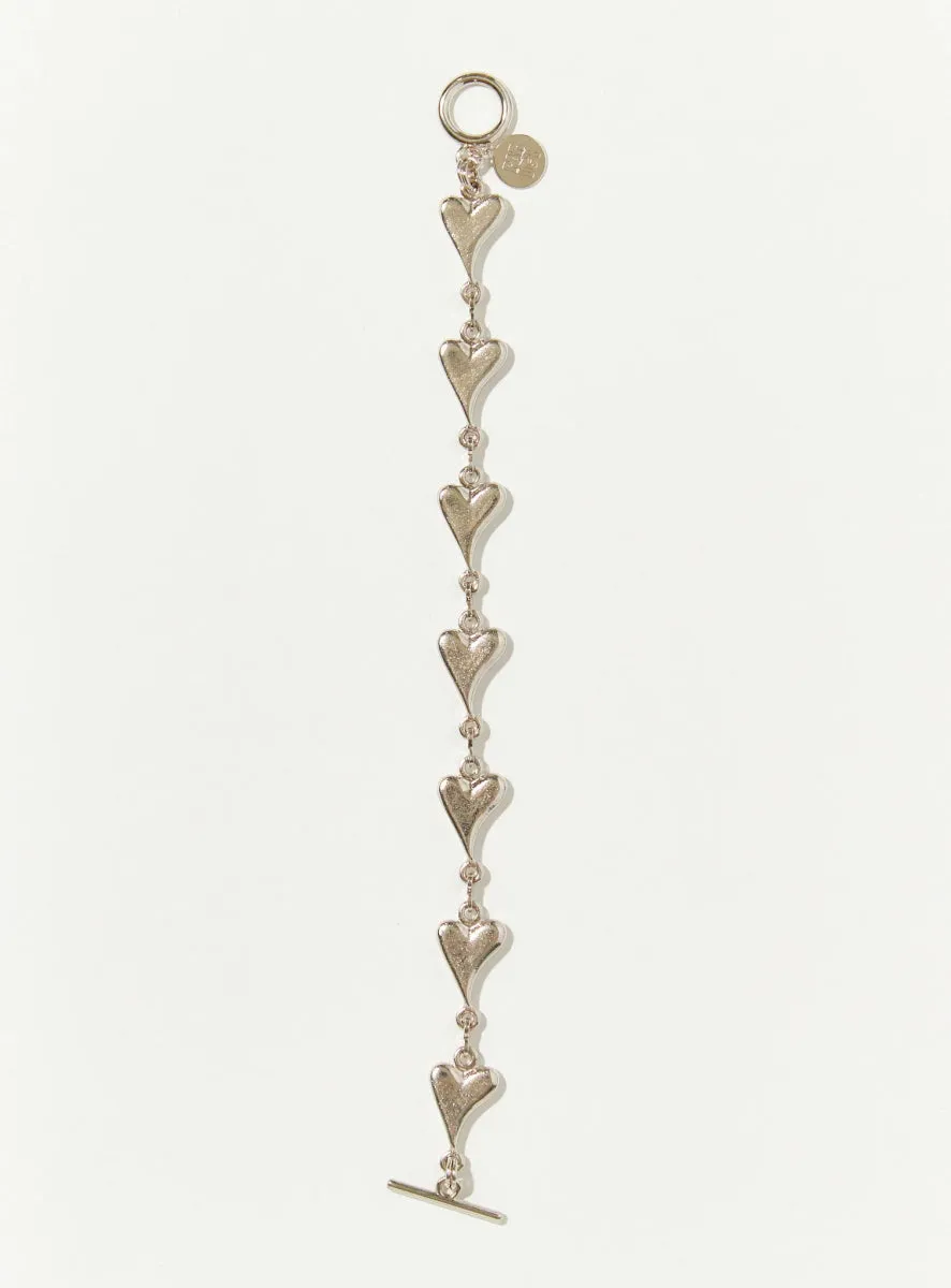 Par Ici Heart Link Bracelet - Gold or Rhodium (Online Exclusive)