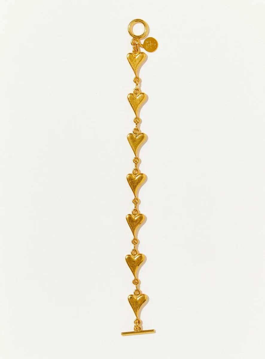 Par Ici Heart Link Bracelet - Gold or Rhodium (Online Exclusive)