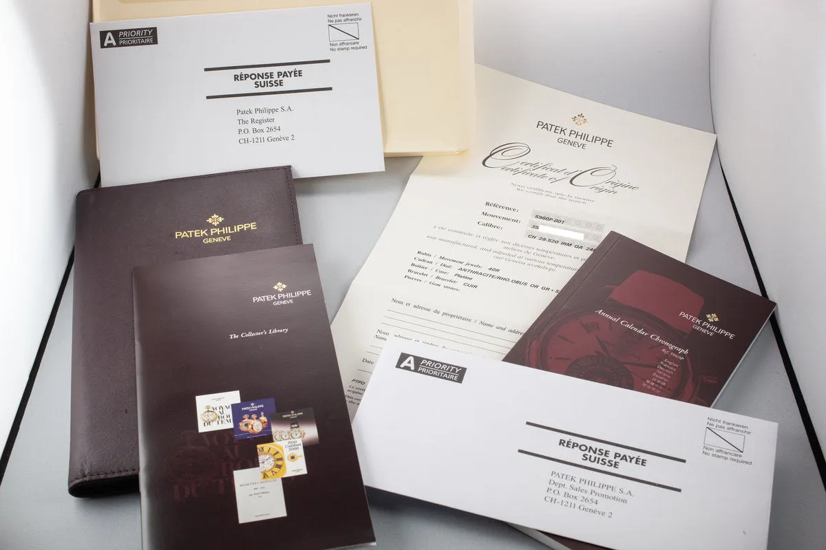 Patek Philippe Complications Annual Calendar 5960P ‑ 001 Grey Dial with Box and Papers