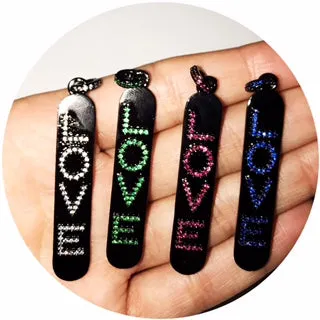 Pavé Saphire Love Brail Pendant Necklace