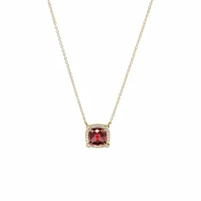 Petite Châtelaine Pendant in Garnet with Diamond Accents