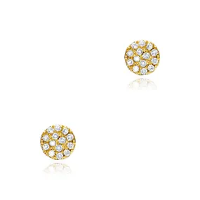 Petite Round Pave Diamond Post Earrings - 4.5mm Diameter