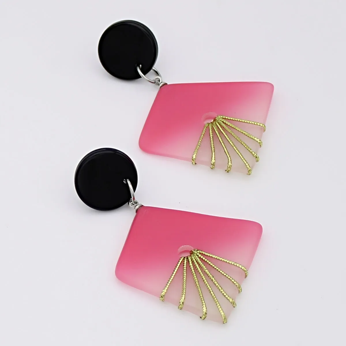 Pink and Gold Thalia Drop Earrings
