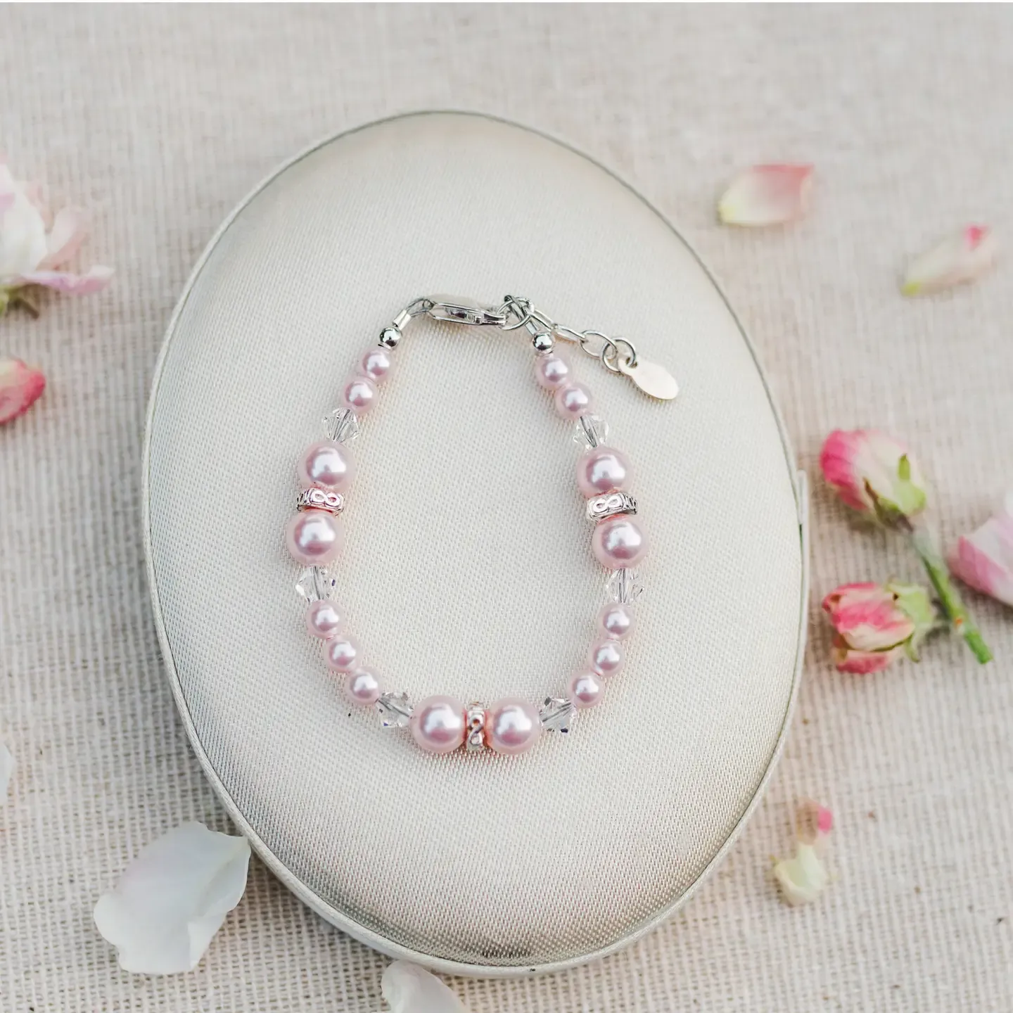 Pink Pearl Bracelet - Silver
