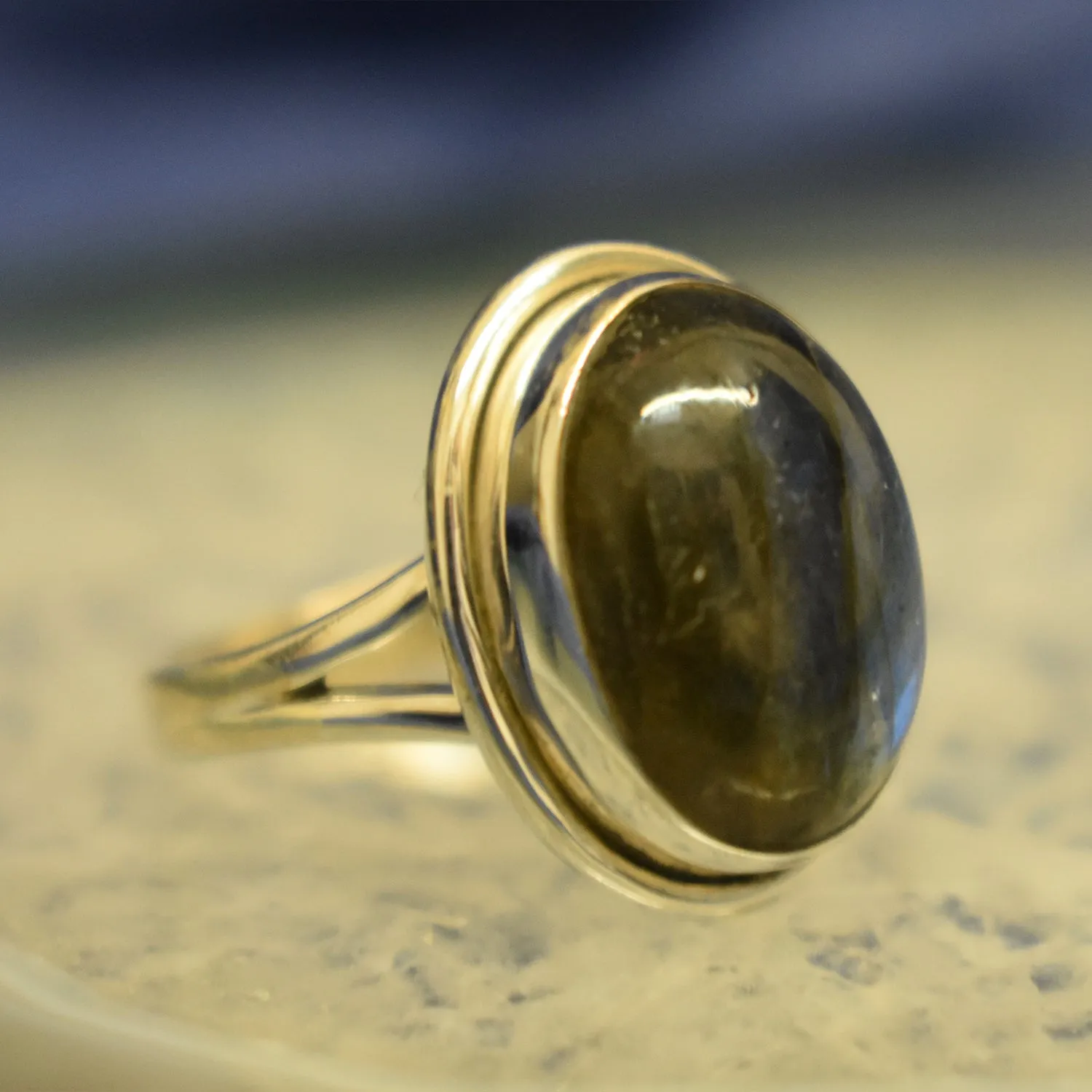 Plain Labradorite Ring (925) Sterling Silver