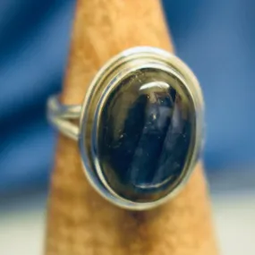 Plain Labradorite Ring (925) Sterling Silver