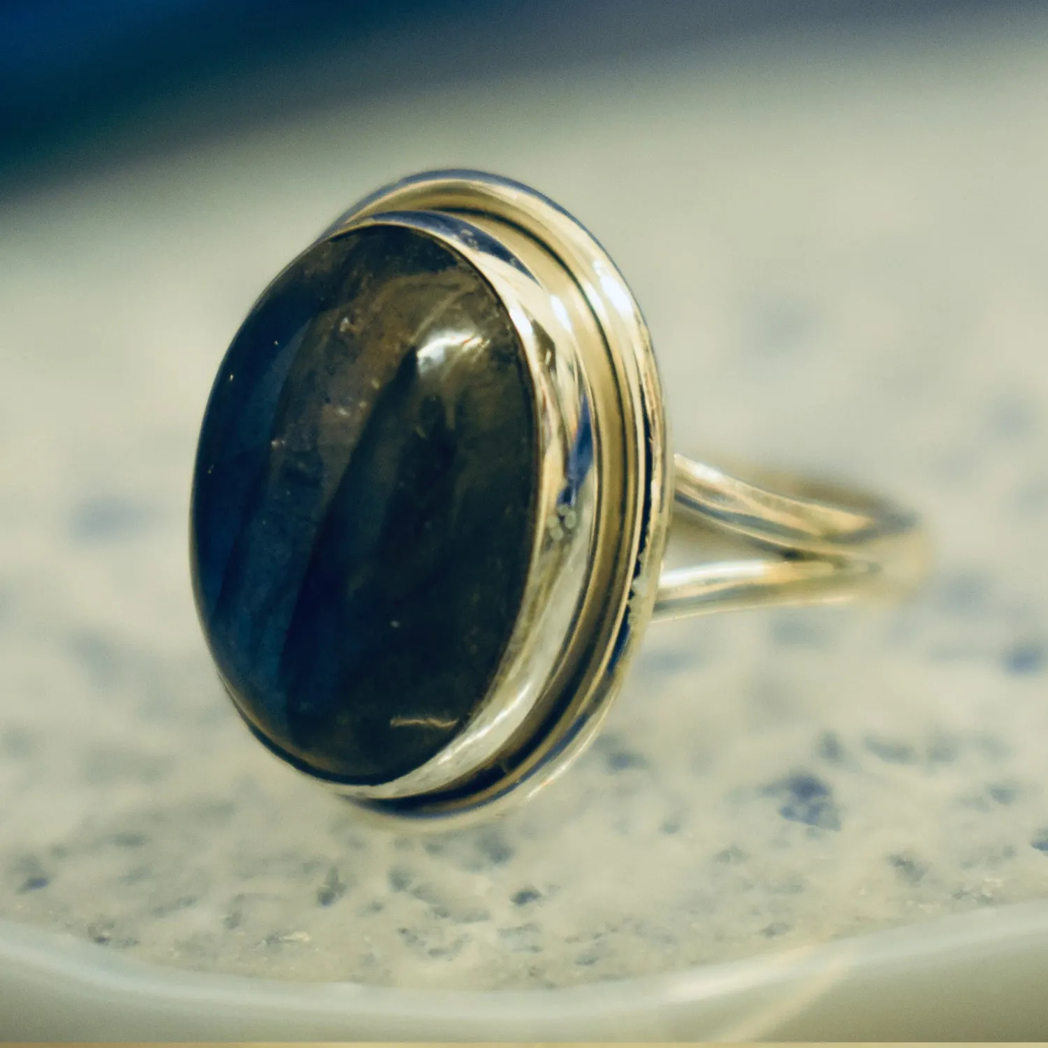 Plain Labradorite Ring (925) Sterling Silver