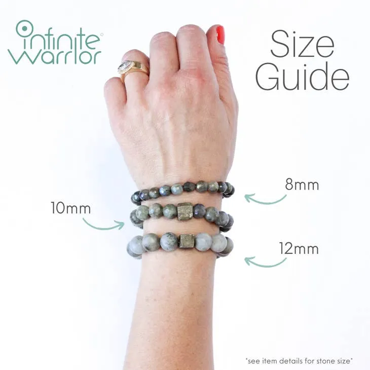 Platinum Hematite   Framed Clear Quartz Bracelet