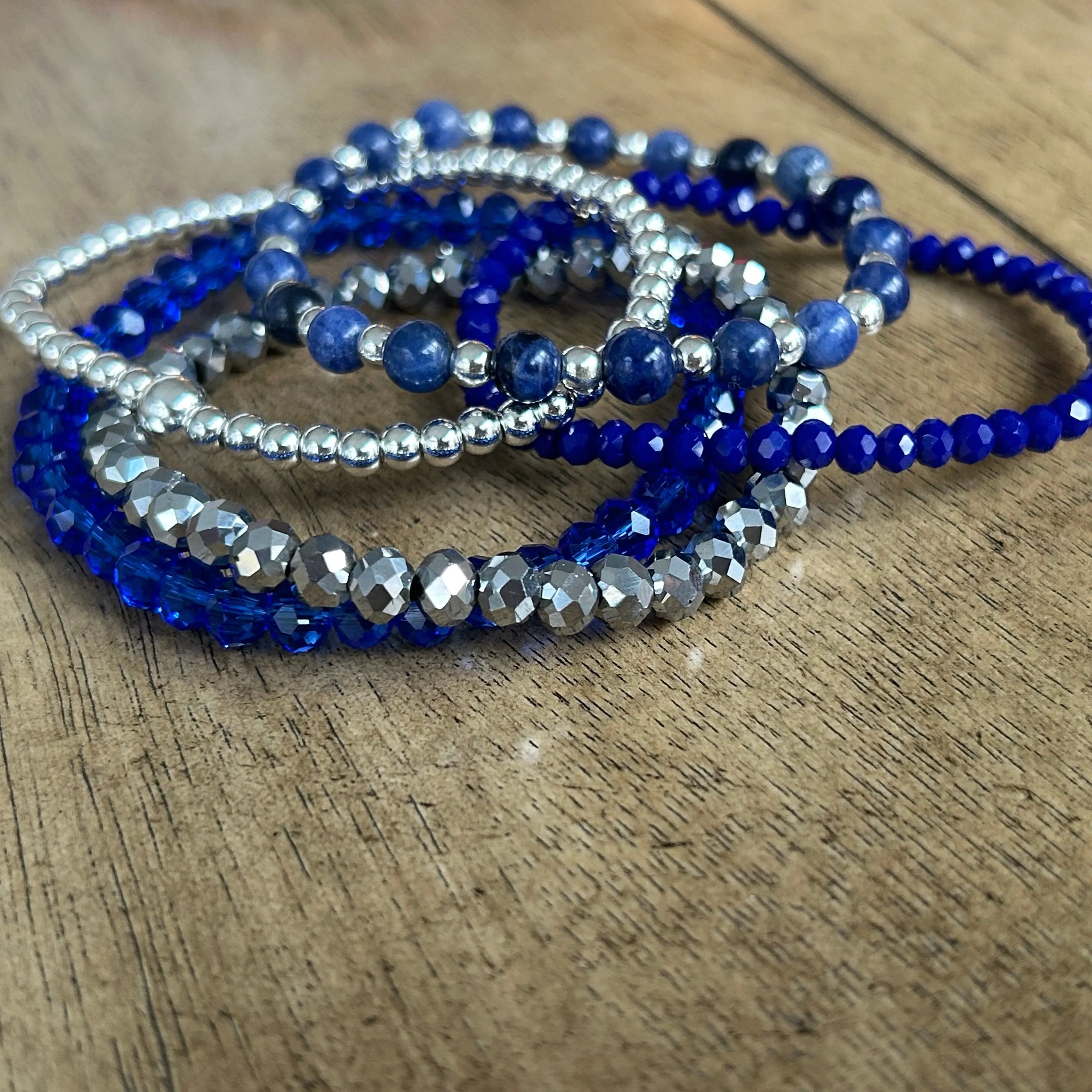Platinum Silver Faceted Rondelle 6mm Bracelet
