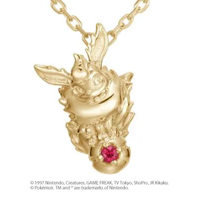 [Pokémon]Flareon & Pokéball necklace K18 yellow gold