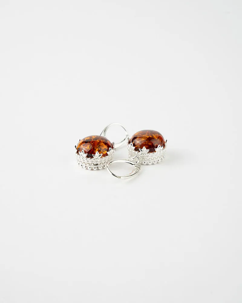 Princess Crown Hoop Drop Earrings