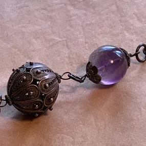 Purple Tourmaline, Lavender Tassel Necklace by Ruth