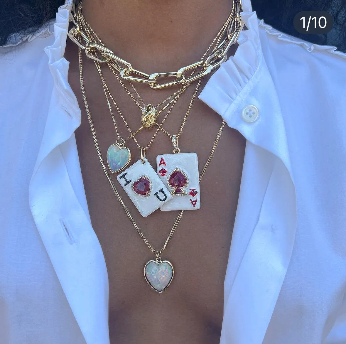 "I Love You" Ruby Necklace with Diamonds