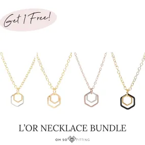 "Le Contour" Mini Hexagon Gold Necklace Bundle | Gift exchange