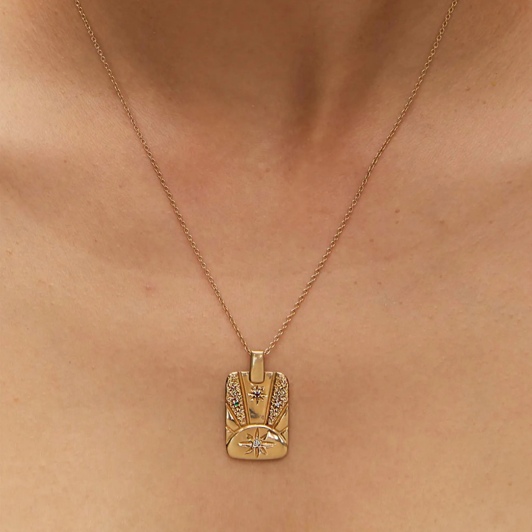 Radiate Sketch Tag Necklace