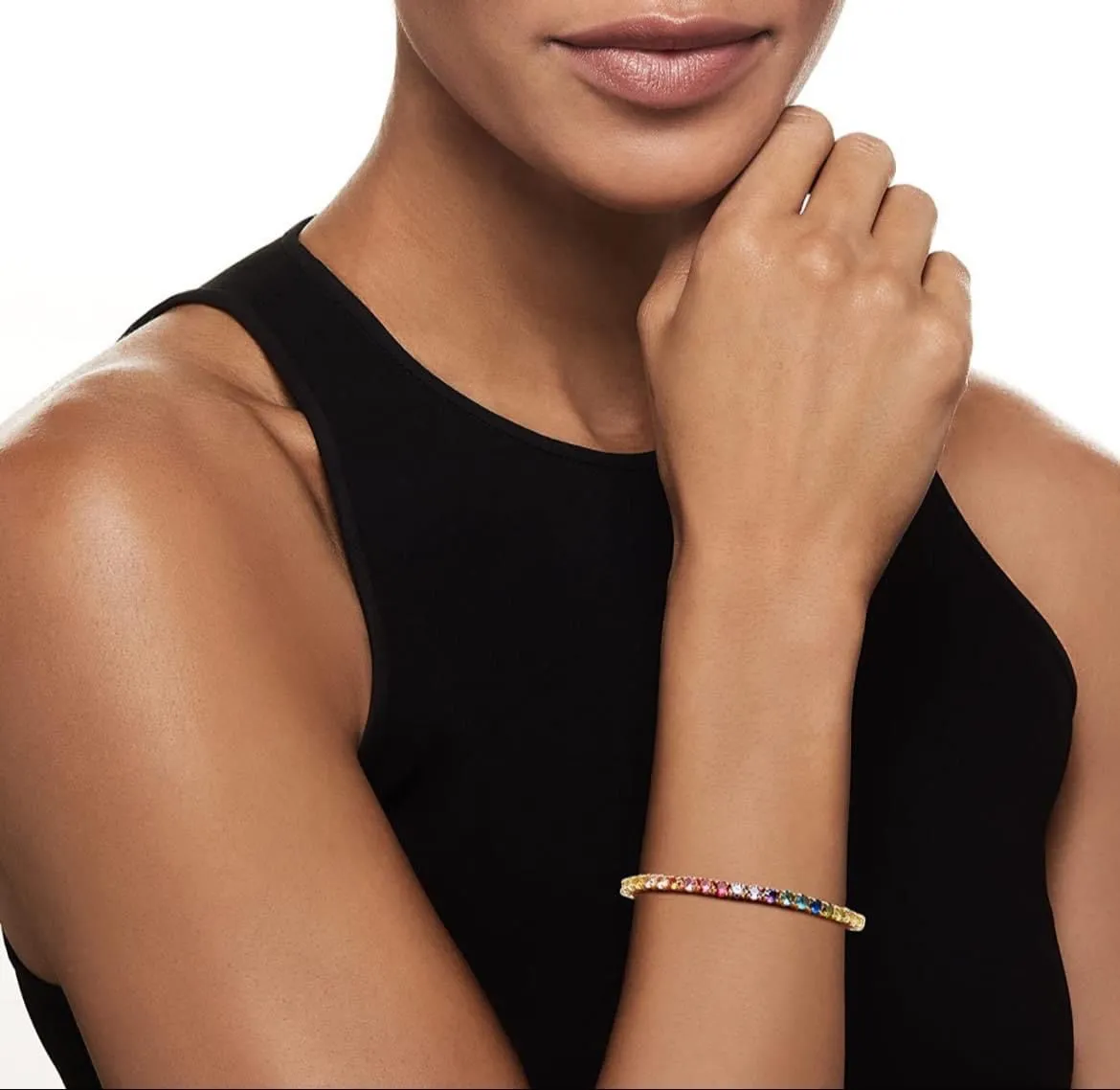 Rainbow Sapphire Bolo Bracelet by Kathy Hilton
